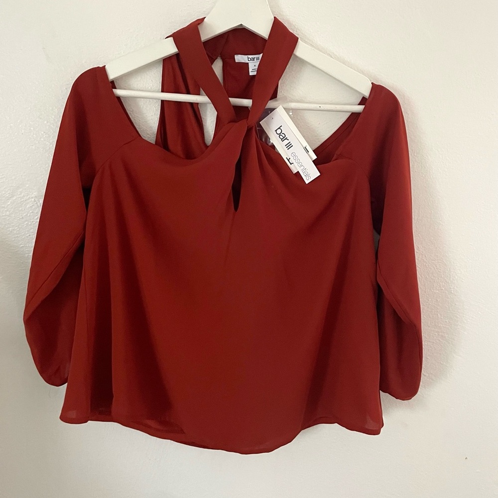 NWT Bar III Shoulderless Blouse